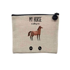 Canvas Bag - Phone Call is Calling Me Sport Leisure Passion - Canvas Cosmetic Bag - Toiletry Bag - Purse, Horse, Cosmetic bag