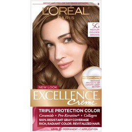 L'Oreal Paris Excellence Creme Hair Color, Medium Golden Brown (Pack of 3)