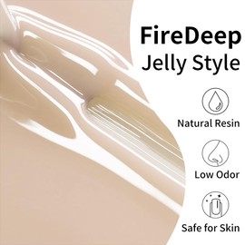 Firedeep Jelly White Gel Nail Polish Sheer Translucent Light Beige White Nail Polish UV/LED Soak Off Gel Polish for Spring Summer French Manicure 0.54 Fl Oz 1Pcs