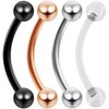 3pc 16g 1.2mm Vertical Labret Bar Curved J-Curve Bar Lip