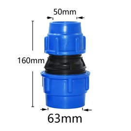 MiJunHD PE Pipe Reducing Straight Connector,63mm to 50mm Reducer Coupler Hose Connection Plastic Quick Fittings for Garden & Agriculture Watering (1 Piece)