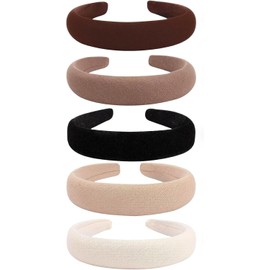 NOGUEZ Set de 5 Diademas Skincare de Esponja Acolchada Bandas para Lavado de Cara Maquillaje y Rutina de Belleza Accesorios de Spa para Mujer