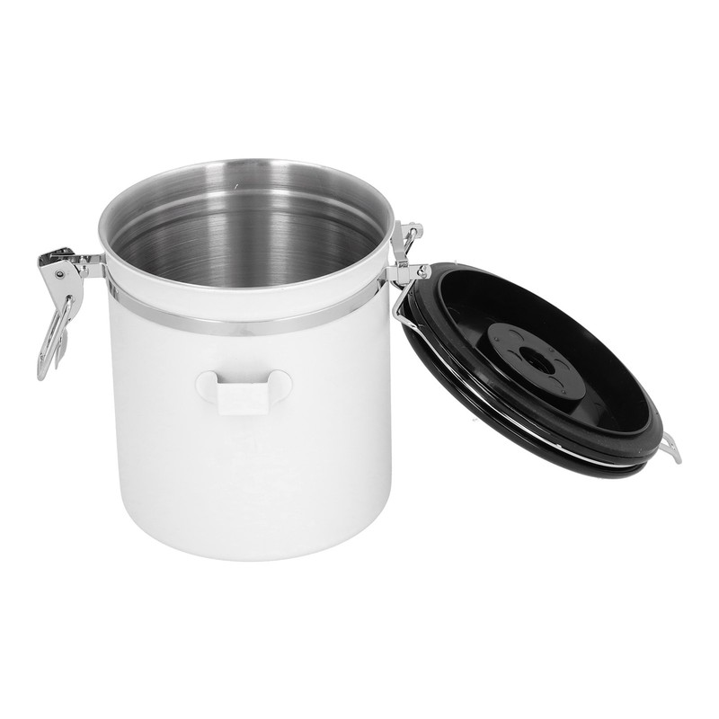 Sealing Container with Spoon Stainless Steel Coffee Beans Canister with