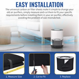 CFS – Pack of 1, Universal Cut-to-Fit Carbon Pre-Filter Compatible with Honeywell 50250-S Models – Fresh and Filtered Air for Indoor Home Filtration – Charcoal Air Filter Sheet – Black