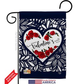 Ornament Collection GS192152-BO Roses are Love Spring Valentines Impressions Decorative Vertical 13" x 18.5" Double Sided Garden Flag Set w/Banner Pole Included Printed in USA