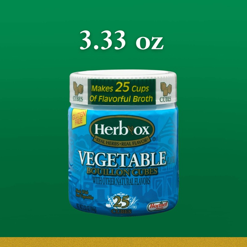 Herb-ox Vegetable Bouillon Cubes, 25 Cubes (Pack of 12)