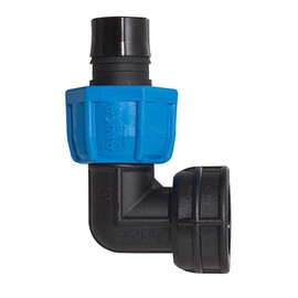 Watts AFE1 ANKA Series High Pressure Poly-Pipe Female NPT 90° Elbow, 1" x 1" Black Fitting w/Blue Tapered Nut Seals, High Grade Glass Fiber Reinforced Nylon, Agriculture & Irrigation