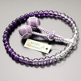 Dot Com Women's Beads Approximately 0.3 inches (7 mm), Purple Crystal, Gradient, 2 Colors, Brahma Tentenbo (Summary Beads, Kyoto Buddhism, February Birthstone, Memorial Service, Funeral, Kyoto Sect Common Purple, Purple, Purple 2000200301387, Gift Bag!