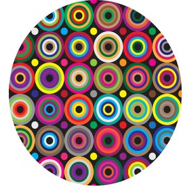 Champion Rugs Kids/Baby Room/Daycare/Classroom/Playroom Area Rug Colorful Circles Fun Educational Black White Learning Carpet (5’ X 5’ Round)