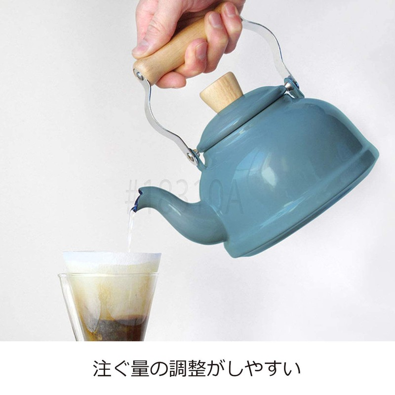 Fuji Enamel Kettle IH Compatible Cotton 1.6L Smoke Blue CTN-1.6K.SB