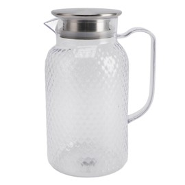 Water Pitcher with Lid and Handle 1500ml Acrylic Heat Resistant Clear Water Kettle Jug for Lemonade Milk Ice Tea Cold Or Hot Beverages Style 3