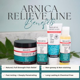 Plantlife Plantlife Arnica Relieve Bundle - Made with Arnica and 100% Pure Essential Oils - Relieve Products are a Homeopathic Solution for Everyday Use - Works Quickly and Effectively - Made in California