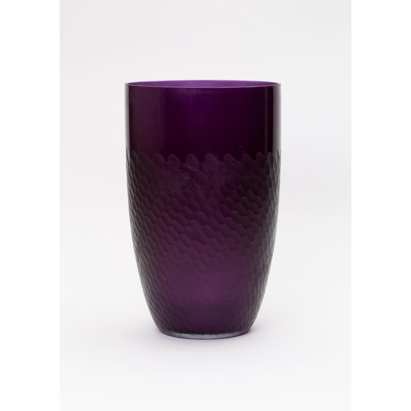 Modern Glass Vase Purple, 11"