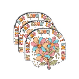 (3Pcs) Be Still and Know That I Am God Sticker Christian God Cristianos Cross Bible Decorate Waterproof Vinyl Water Bottle Tumbler Books Phone Laptops Sticker Gifts for Love Jesus 3 Inch