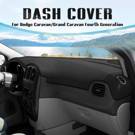 FIILINES Dash Cover for 2001-2007 Dodge Caravan/Grand Caravan, Dashboard Mat Accessories Dash Cover Sunshade Nonslip Mesh Protector No Glare Black