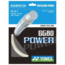 Yonex BG80 Power Badminton Racket String 0.68mm 10m - White
