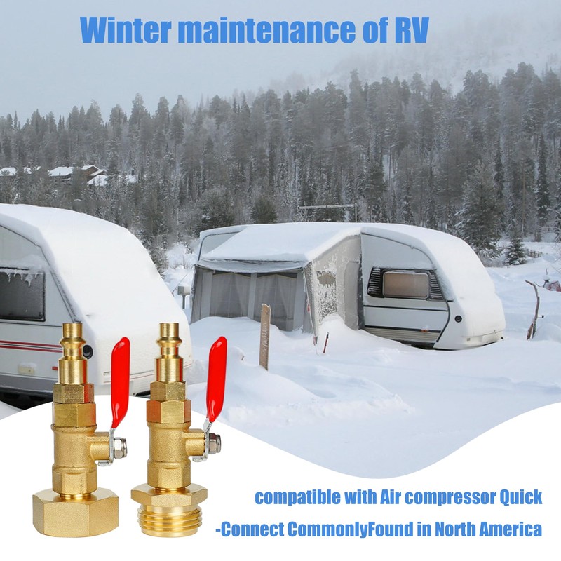 Hourleey RV Winterize Blowout Adapter with 1/4" Quick Connect Plug