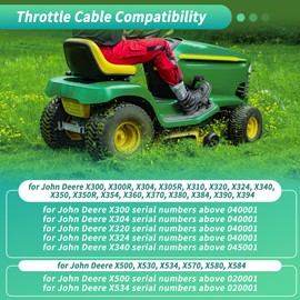 RATCHROLL AM140333 Throttle Choke Lever Cable for John Deere X300 X300R X304 X305R X350 X350R X500 X530 X534 X570 X580 X584 Throttle Lever