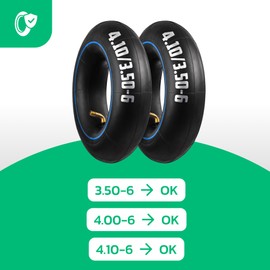 MOOVMOOV Inner Tubes 3.50-6 (4.10/3.50-6) with Angled Valve TR87 (x2) - For Vehicles with Small Wheelbarrows, Sack Trucks, Other - Compatible with Tyres 3.00-6/3.50-6/4.00-6/4.10-6