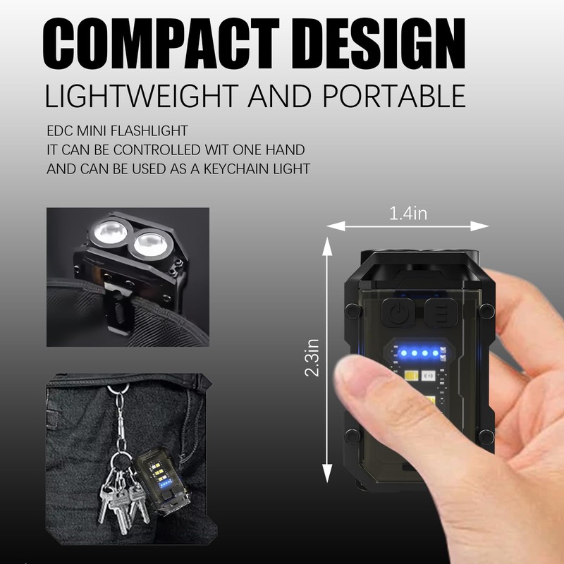 Minsk EDC Flashlight, Small Flashlights Keychain Flashlight, 300 Lumen Keychain