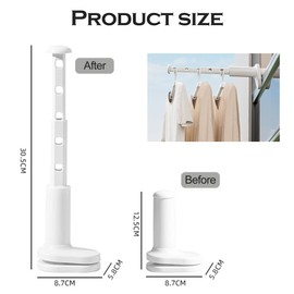 Ltsbaed Travel Clothes Airer, Portable Clothes Airer Wall, Mini Clothes Dryer, Small Portable, Extendable with 5 Holes, for Hotel Apartments, Students, Apartments