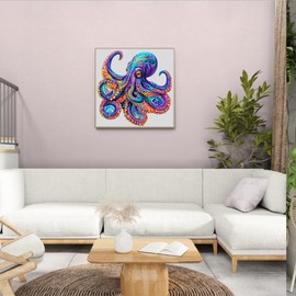 Jigfoxy Wooden Puzzles for Adults, Octopus Wooden Jigsaw Puzzles for Adults, Wood Puzzles Adult, Unique Animal Shape Wood Cut Puzzles for Family Friend Puzzle Lovers(S-8.5 * 8.4in-100pcs)