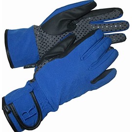 Ryda Ladies Softshell Waterproof Fully Lined Yard Gloves Winter Horse Riding (Royal, Large)