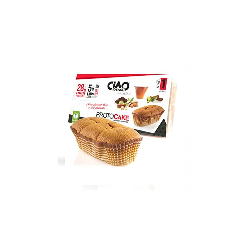 Ciaocarb IAF00073045 ProtoCake, 4 Snack da 45 g, Mandorla
