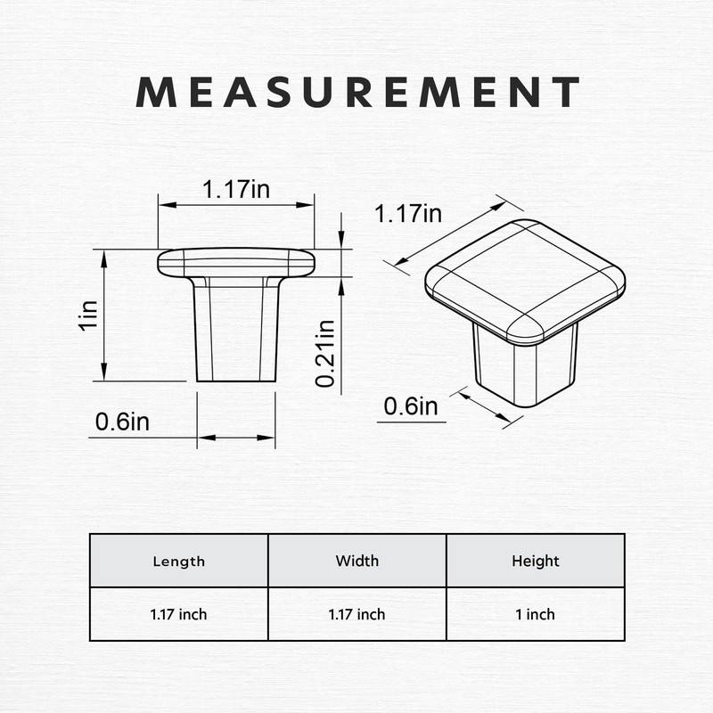 HESTIA HARDWARE 10 Pack Chrome Square Kitchen Cabinet Knob |