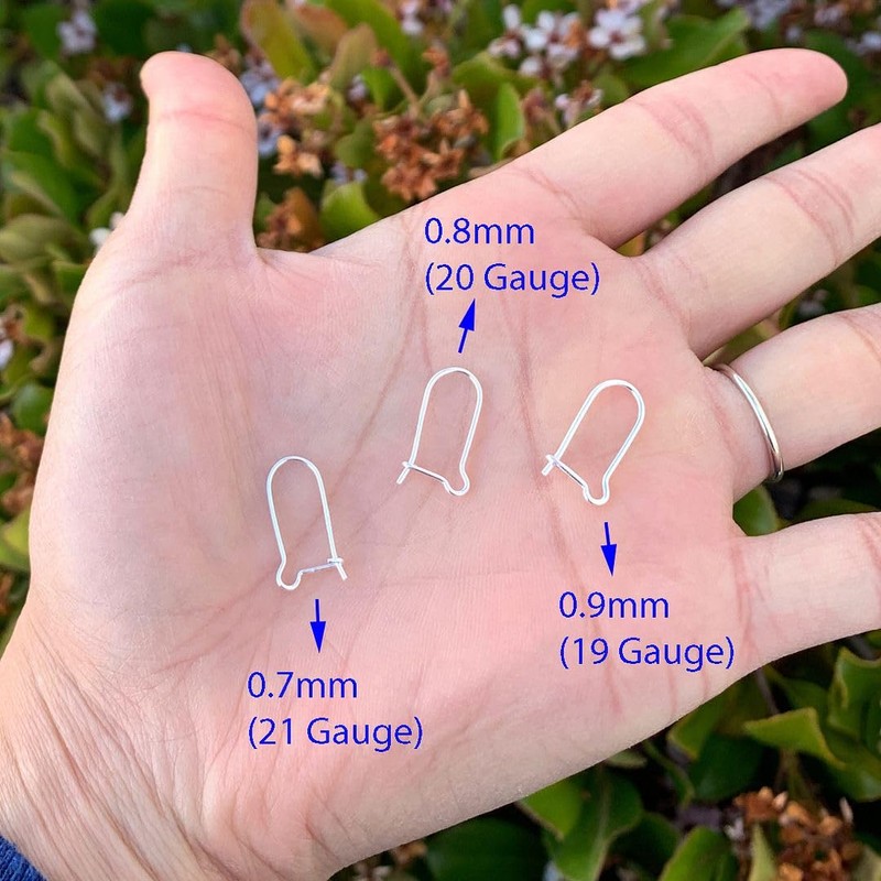 10pcs Sterling Silver Kidney Earring Hooks 18mm Ear Wire Earwire