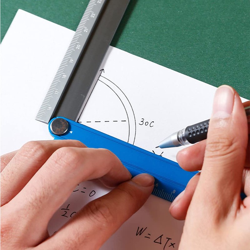 Aluminum Alloy Foldable Ruler Simple Folding Metal Stationery Rule Measuirng