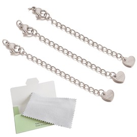 XYTAHDM 925 Sterling Silver Necklace Chain Extension, Bracelet Anklet Adjustable Extension Chain, Chain Extension, Silver for Necklace for Jewellery Making
