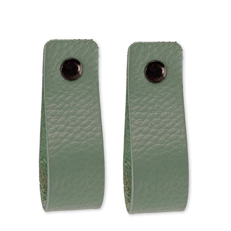 Brute Strength - Leather Handles for Furniture - Pale Green