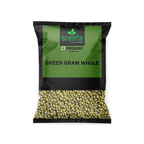 WEEFA ORGANIC Green Gram Whole/Hari Mung/Pesara Pappu (500gms)