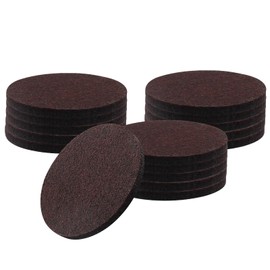 Rierdge 16 Pcs 3”/75mm Felt Furniture Pads Brown Round Self Adhesive Furniture Pads 5mm Thick Anti Scratch Floor Protectors for Furniture Feet Chair Legs