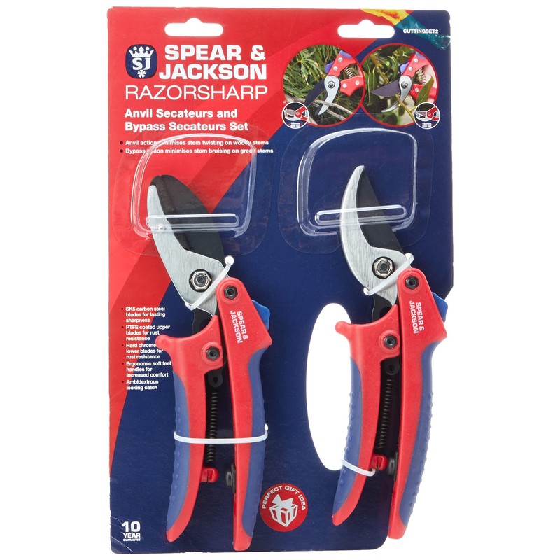 Spear & Jackson CUTTINGSET2 Bypass & Anvil Secateurs Set