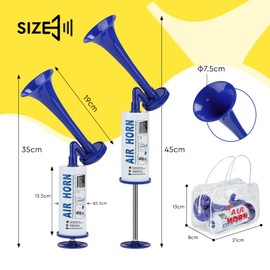 SUPAWAY Manual Signal Horn Handheld Air Horn Very Loud Air Horn Stadium Loud Horn Air Horn Noise Maker for Sports Events, Boating, Parties, Birthdays, Camping, Graduation, Blue