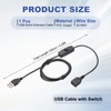 MECCANIXITY USB Extension Cable with ON/Off Button Switch 1m USB