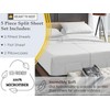 Split King Sheets- 5 Piece Adjustable Split King Sheets Sleep