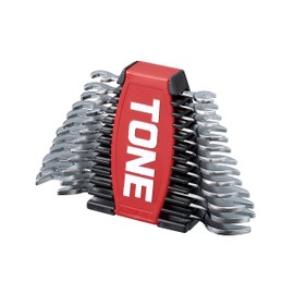 Tone DSTO1200P Thin Open-End Wrench 12-Pc. Set w/ Holder, Red/Black