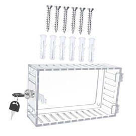 TEHAUX 1 Set Thermostat Lock Box Protective Cover for Thermostats Easy Wall Mount Sturdy Lockable Design with Visible Panel Household Energy Saver