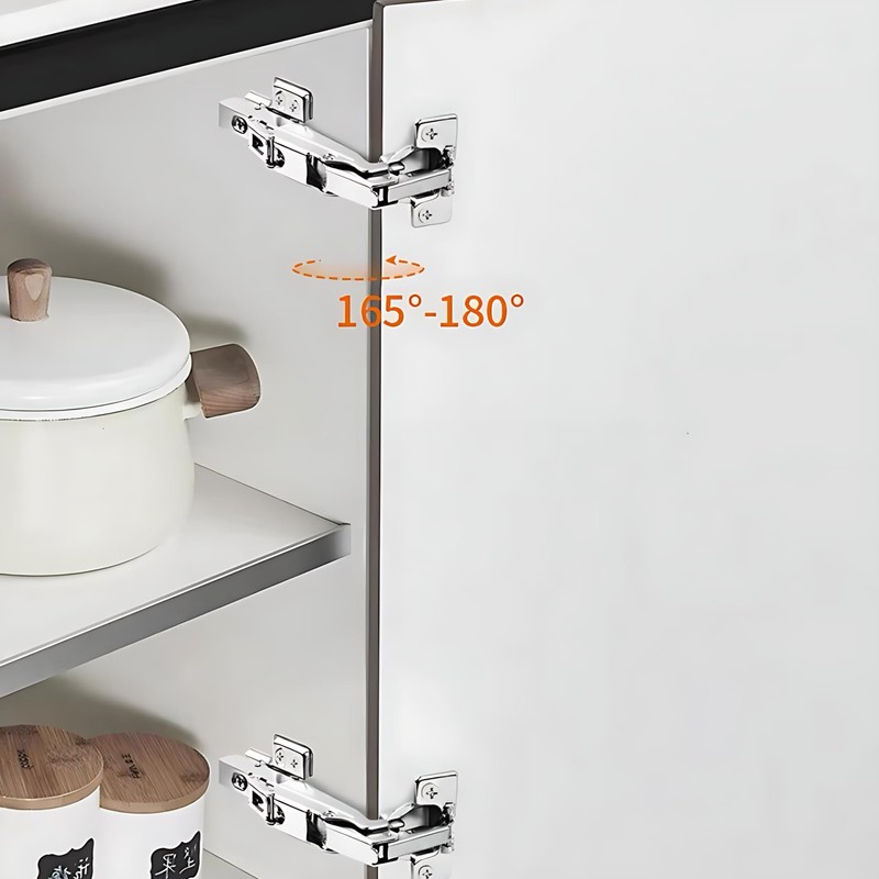 2 pcs 165 Degree Soft Close Fully Covered Frameless Hinge