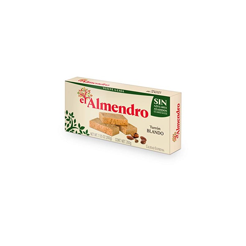 El Almendro Sugar Free Soft Almond Turron (Turron Blando) 7oz