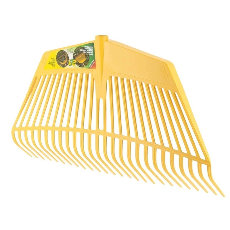 Rekord Leaf Rake (Yellow) Made of Plastic with 26 Prongs,