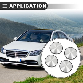 Motoforti Universal Wheel Center Caps Hub Covers, 60mm Dia, Plastic, Black, 4 Pcs