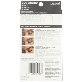 COVERGIRL Easy Breezy - Kit de polvo para cejas, color marrón suave (el embalaje puede variar)
