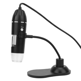 HAOX Microscopio Digital USB, 50X-1000X Microscopio de Brillo Ajustable de 8 Luces LED con Soporte para Mantenimiento Industrial para observación de Insectos