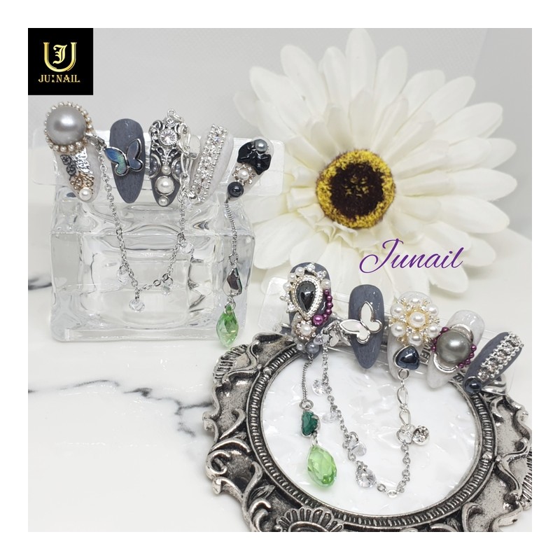 ❗Limited❗ Butterfly~♬ Handmade Nail Tips - Short Almond / ❗한정❗