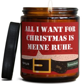 Lustige Weihnachts Duftkerze mit Spruch zu Weihnachten | Handgemacht in Berlin | In Geschenkbox | Originelle & Freche Weihnachts Geschenk Kerze Idee Deko Tischdeko Dekoration |Tanne