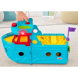 Fisher-Price Little People Toddler Toy Travel Together Friend Ship Musical Playset with 2 Figures for Pretend Play Kids Ages 1+ Years